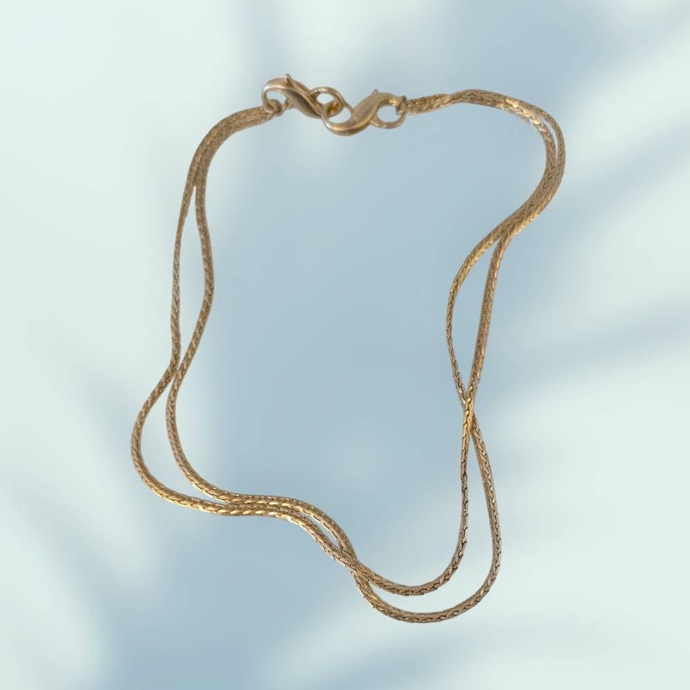 Lia Sophia Gold-tone Double Chain Necklace, Infinity Loop Clasp
